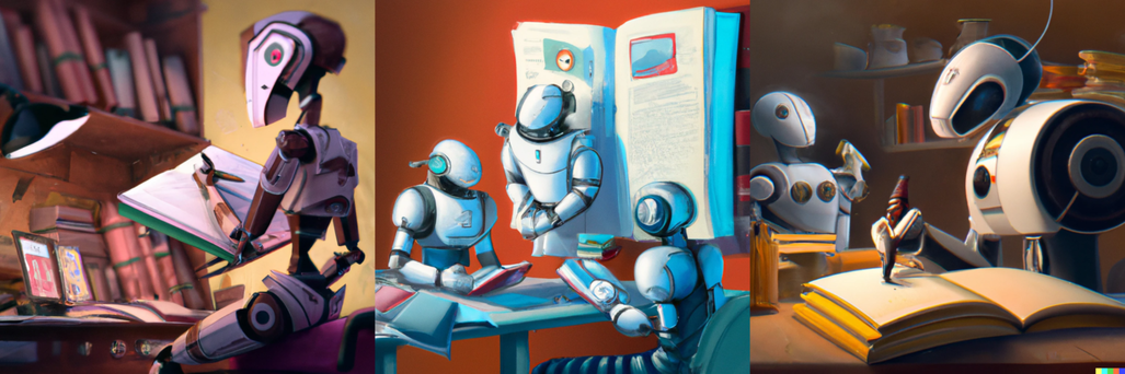 1 dalle 2023 02 22 13.43.14 robots writing books digital art 1500x500