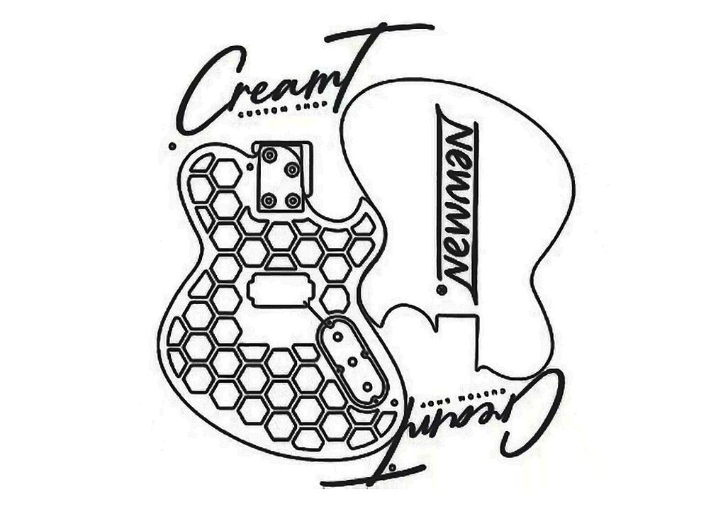 4 cream t custom shop x newman guitars inverted